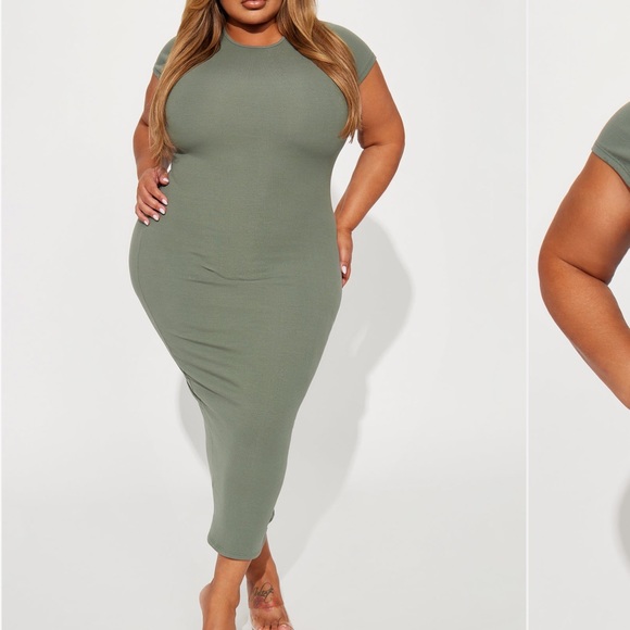 Fashion Nova Olive Green Maxi Dress - Picture 6 of 9